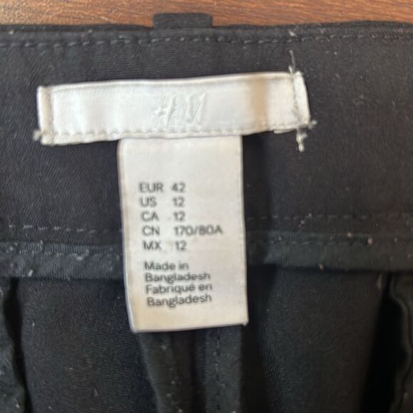 H&M Womens Straight Ankle Length Black Dress Pants Size 12 - Picture 2 of 4